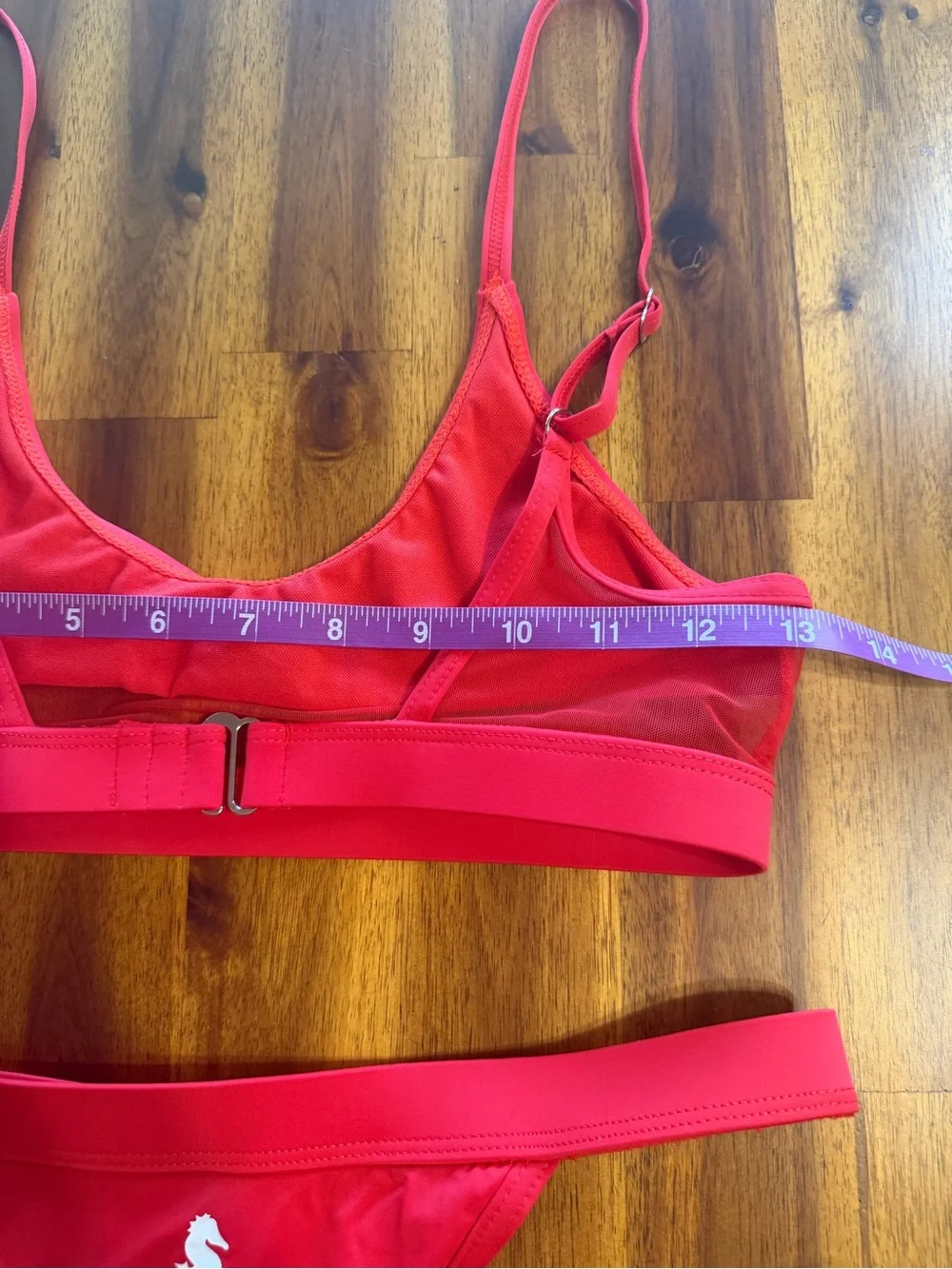 NWOT Sunny Co Clothing Red Mesh Bikini Set Bralette Top & Cheeky Bottom